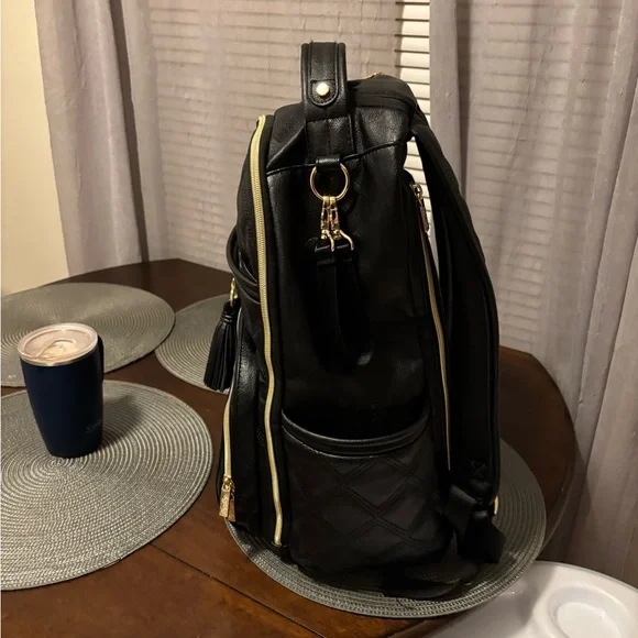 Itzy Ritzy Quilted Black Diaper Bag (Backpack) - Picture 2 of 9